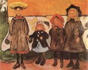 Edvard Munch Girls painting